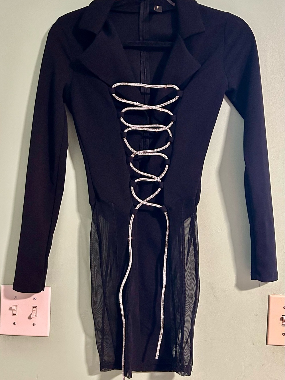 Black Lace-Up Blazer Dress🔥